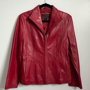 SIENA G-III Apparel Burgundy red Leather Biker Jacket women’s vintage coat